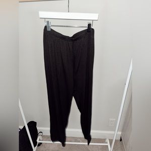 Ribbed black lounge pants